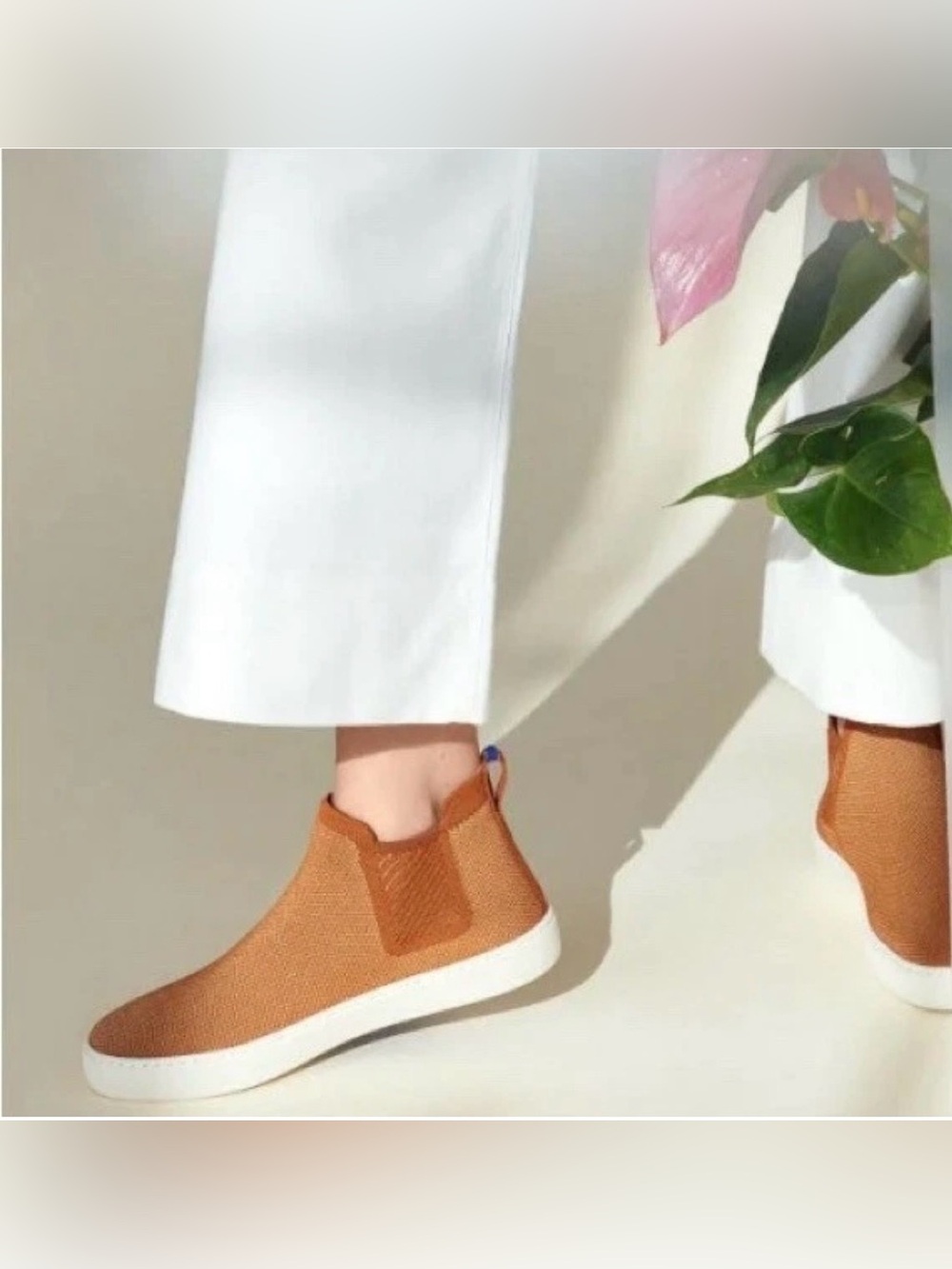 Rothy's Size 9.5 The Chelsea Slip-on Sneaker Boots Fawn Color